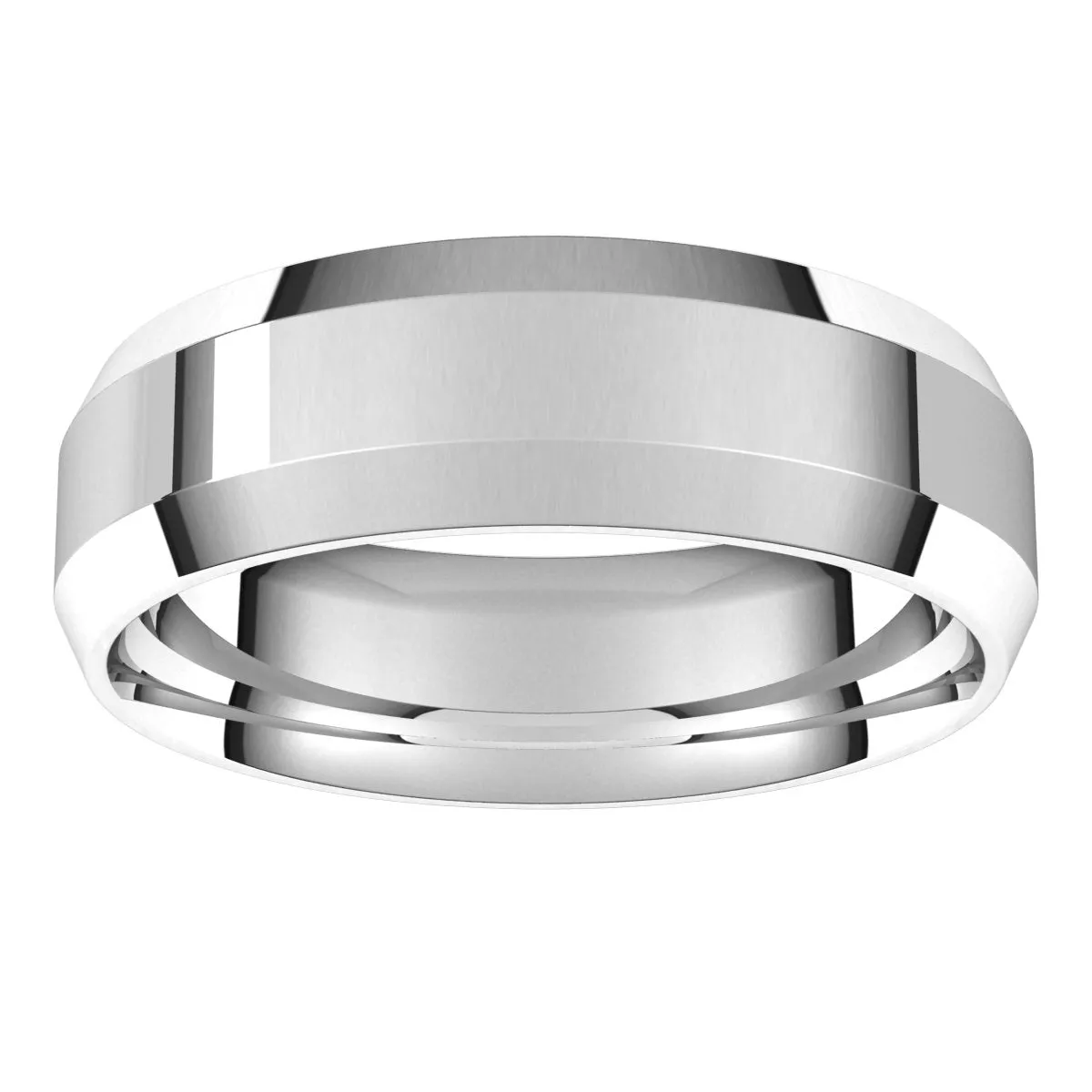 Platinum 6 mm Beveled Edge Comfort Fit Light Band