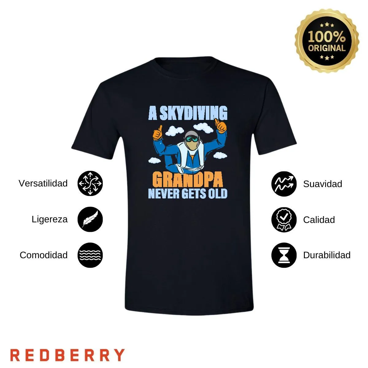 Playera Hombre Paracaidismo Deporte Vintage SK1001