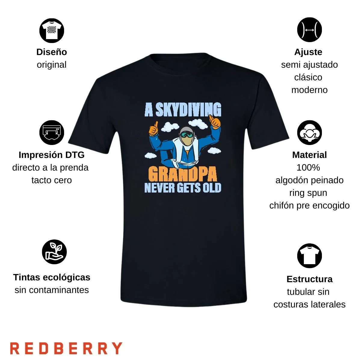 Playera Hombre Paracaidismo Deporte Vintage SK1001