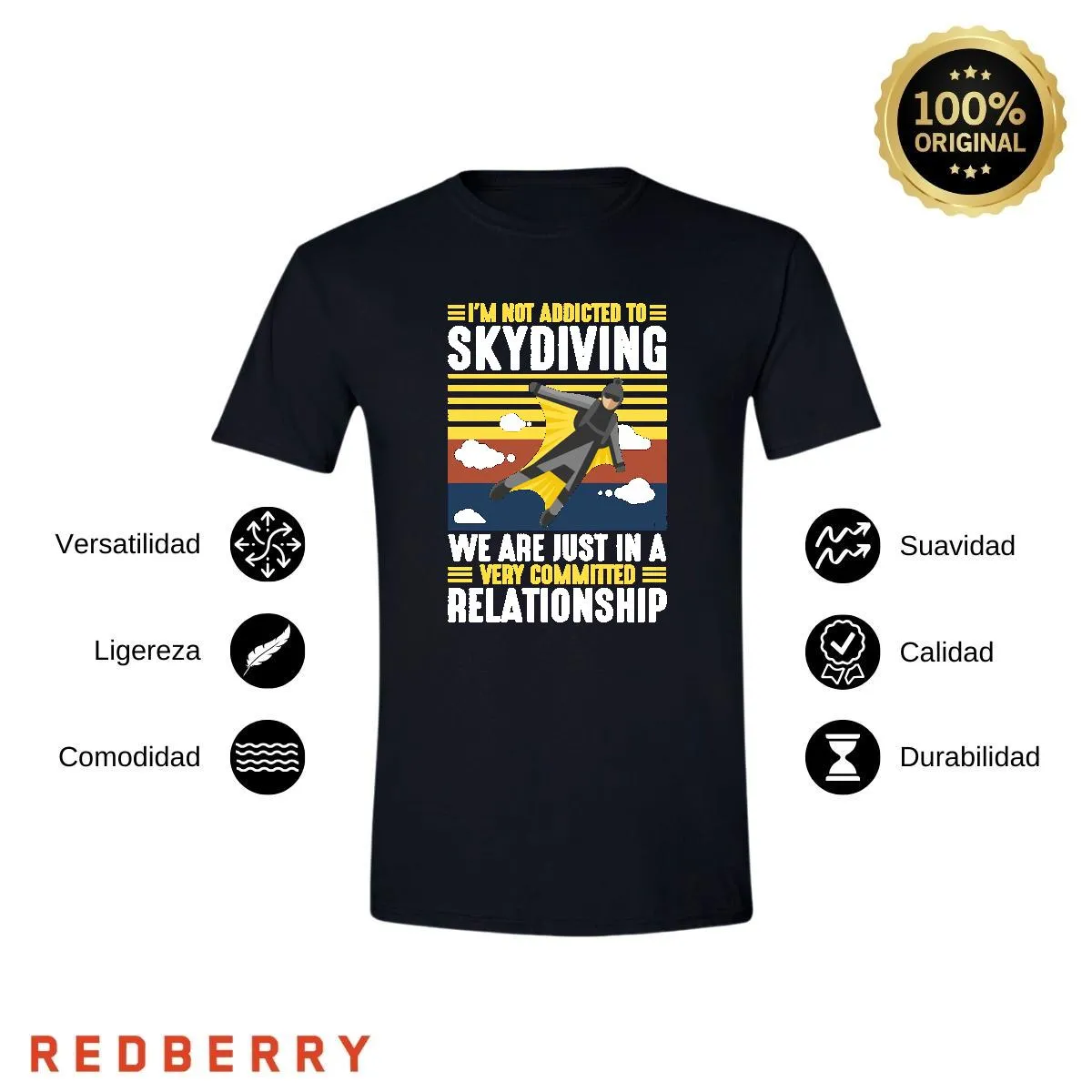 Playera Hombre Paracaidismo Deporte Vintage SK1019
