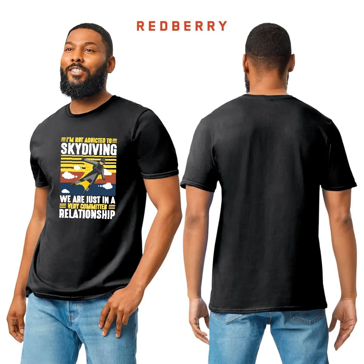 Playera Hombre Paracaidismo Deporte Vintage SK1019