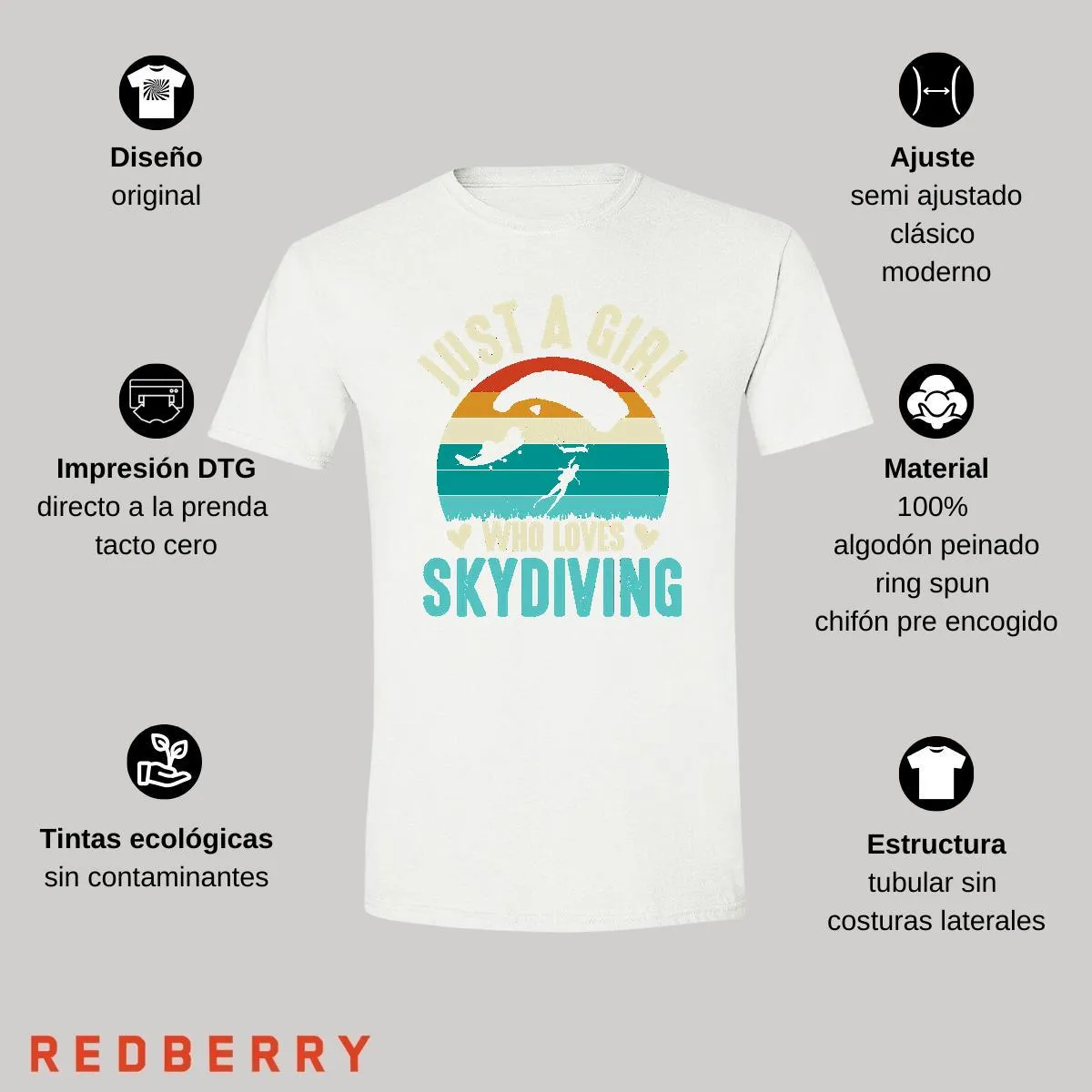 Playera Hombre Paracaidismo Deporte Vintage SK1022
