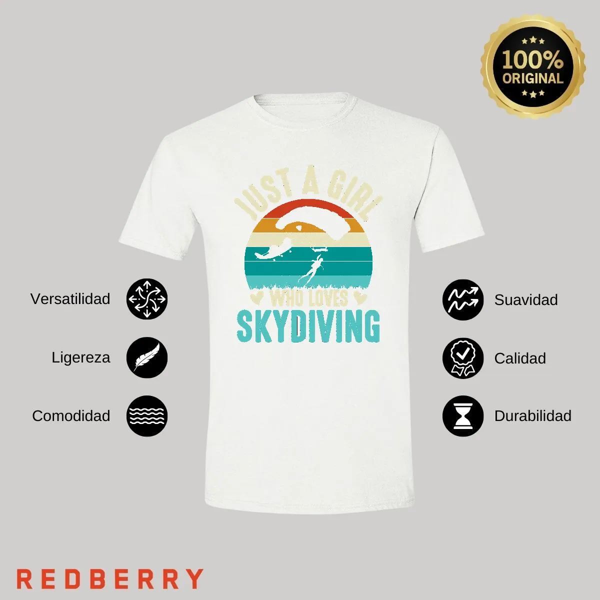 Playera Hombre Paracaidismo Deporte Vintage SK1022