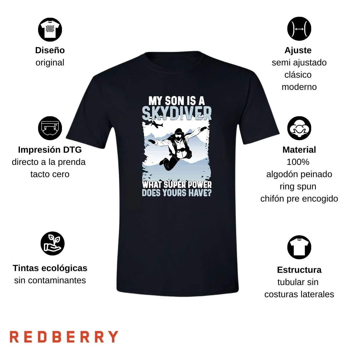 Playera Hombre Paracaidismo Deporte Vintage SK1024