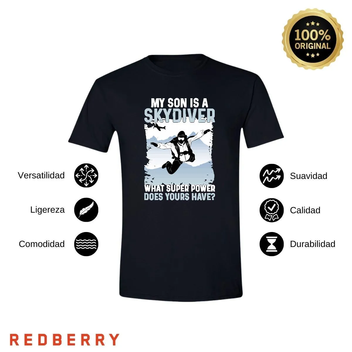 Playera Hombre Paracaidismo Deporte Vintage SK1024