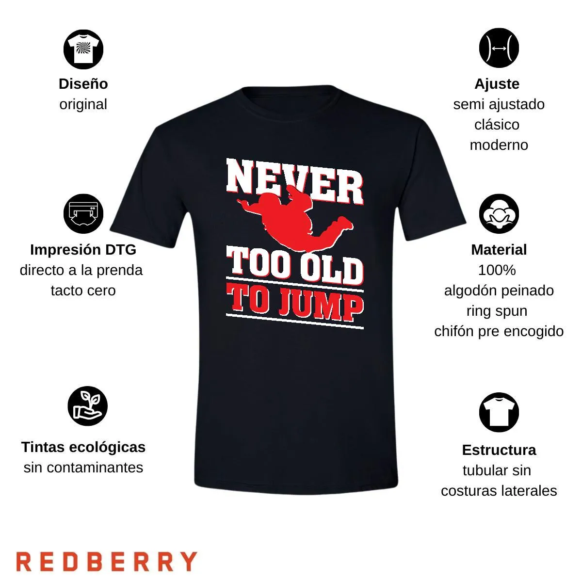 Playera Hombre Paracaidismo Deporte Vintage SK1025