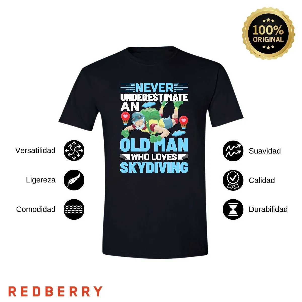 Playera Hombre Paracaidismo Deporte Vintage SK1026