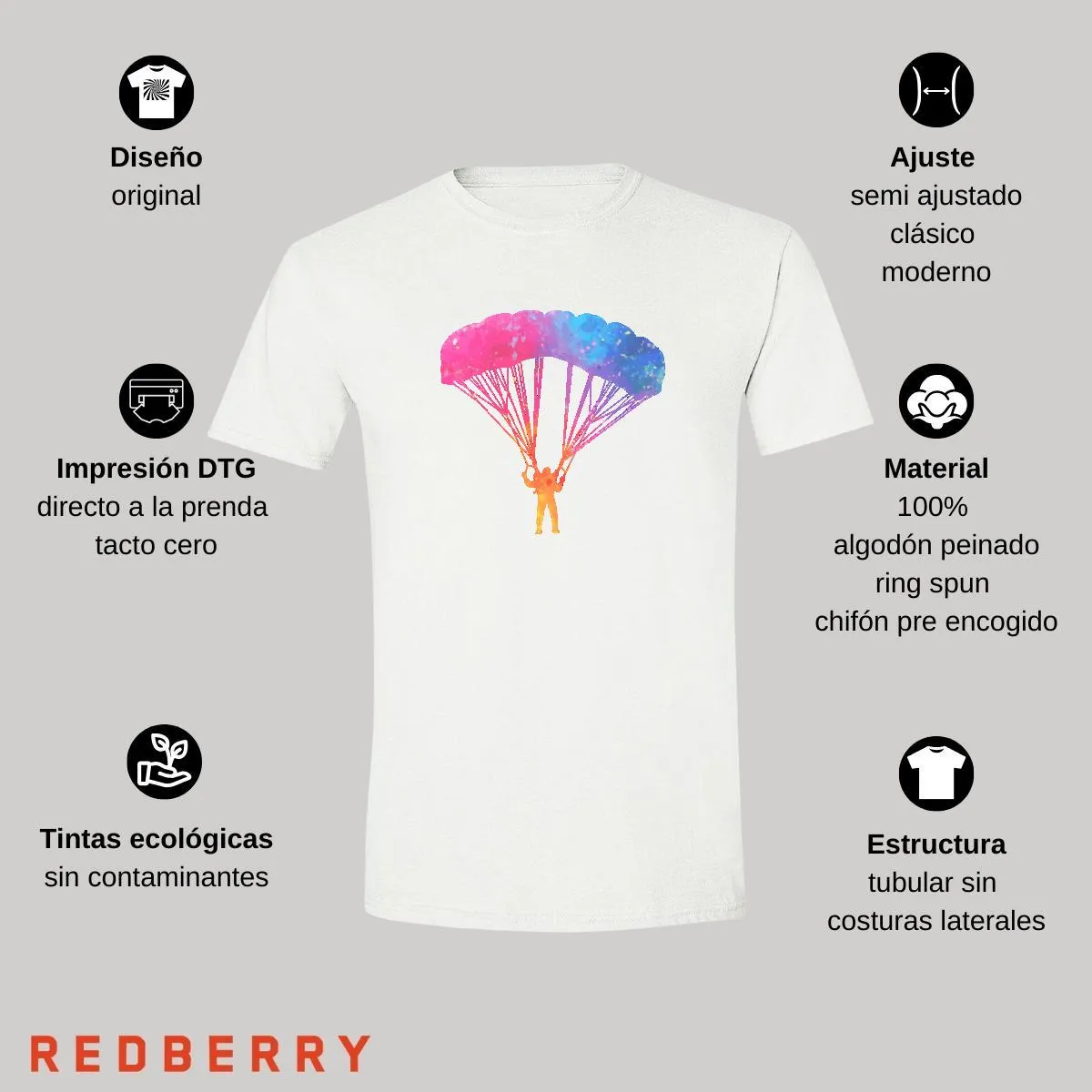 Playera Hombre Paracaidismo Deporte Vintage SK1033