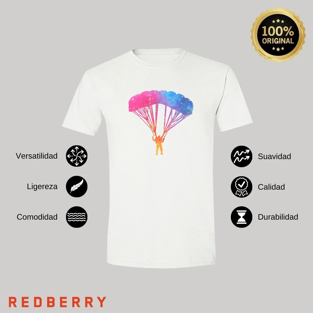 Playera Hombre Paracaidismo Deporte Vintage SK1033