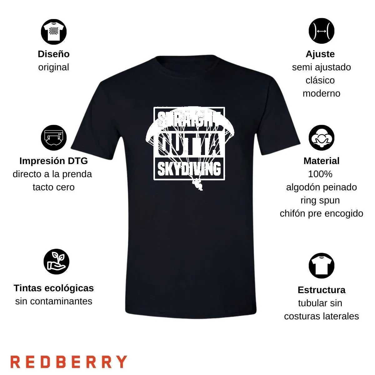 Playera Hombre Paracaidismo Deporte Vintage SK1039