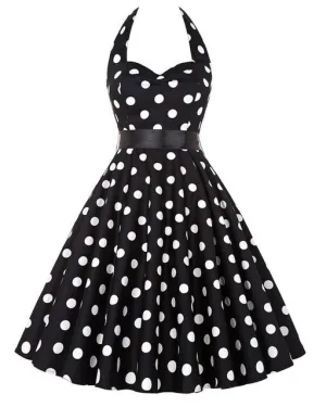 Polka Dot Dress Rockabilly Dresses Robe Femme 2018 Strapless 50s 60s Robe Vintage Vestidos Pin Up Big Swing Women Summer Dress