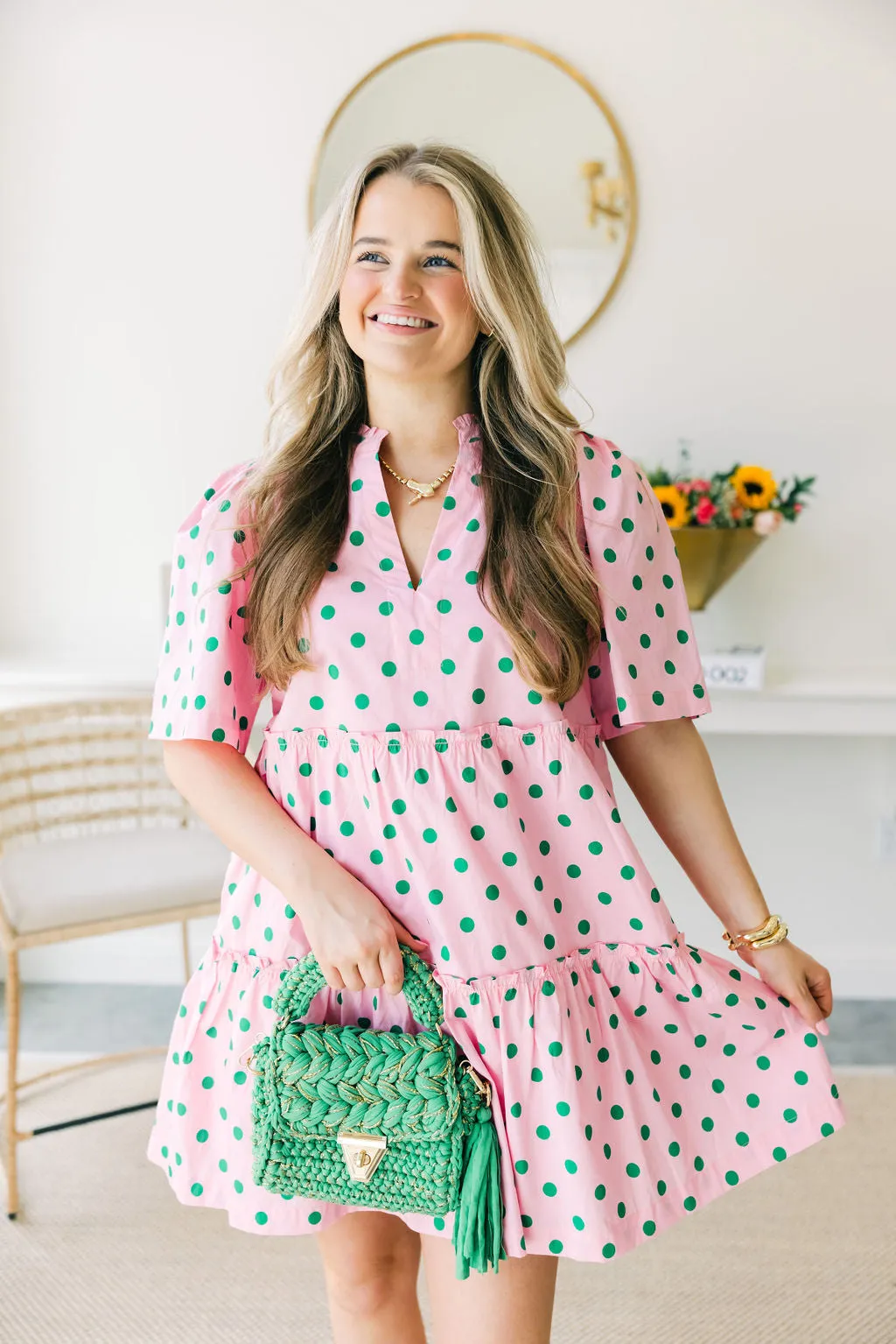 Polka Dot V-Neck Dress