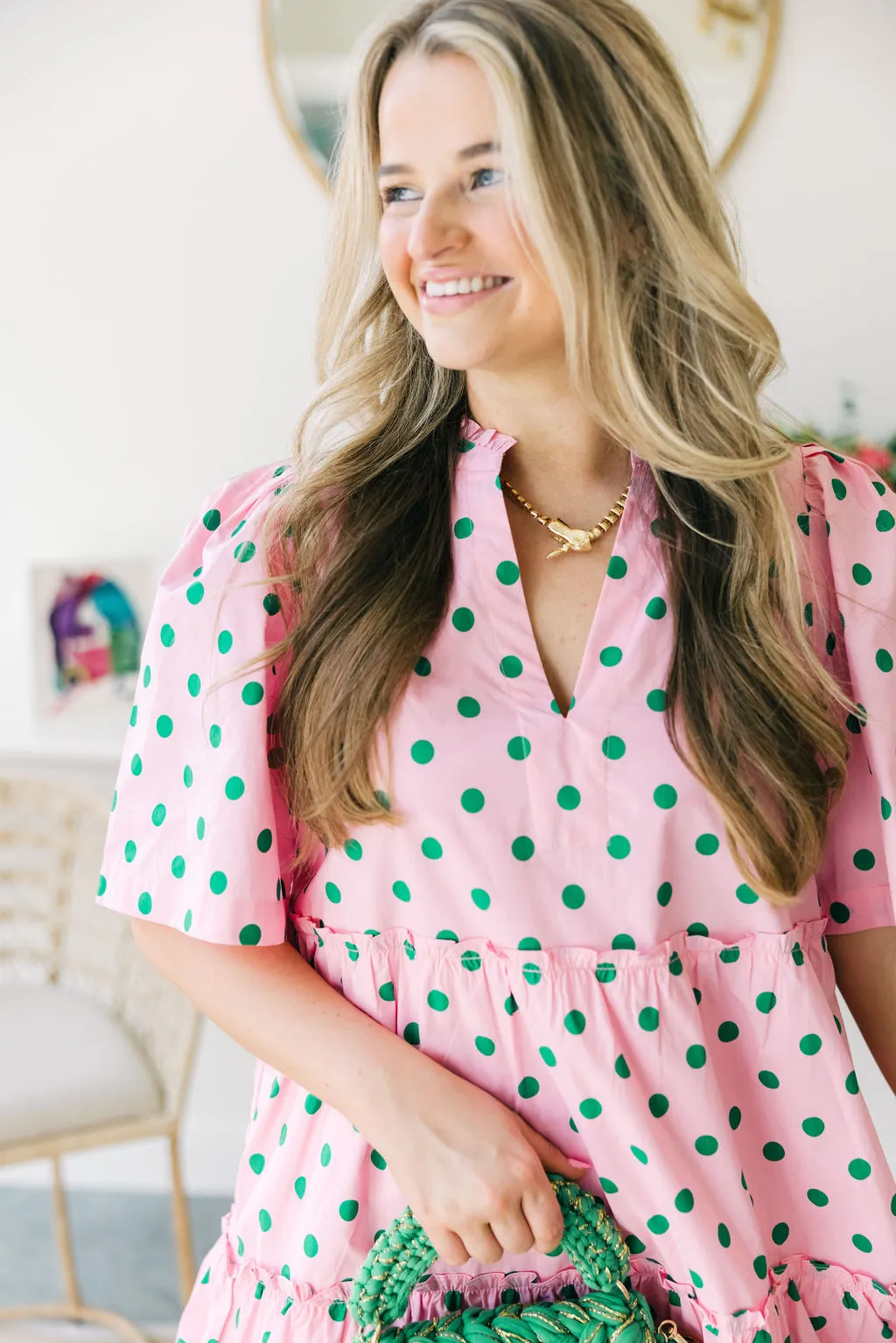 Polka Dot V-Neck Dress