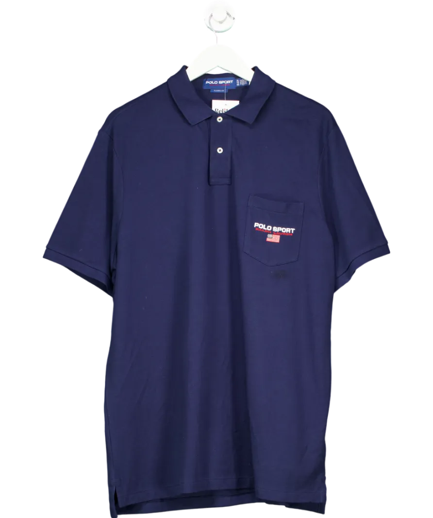 Polo Ralph Lauren Blue 20/1 Short Sleeve Mesh Polo UK XL