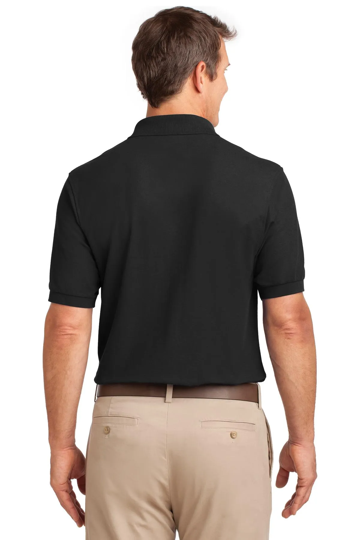 Port Authority Silk Touch Polo with Pocket.  K500P Black