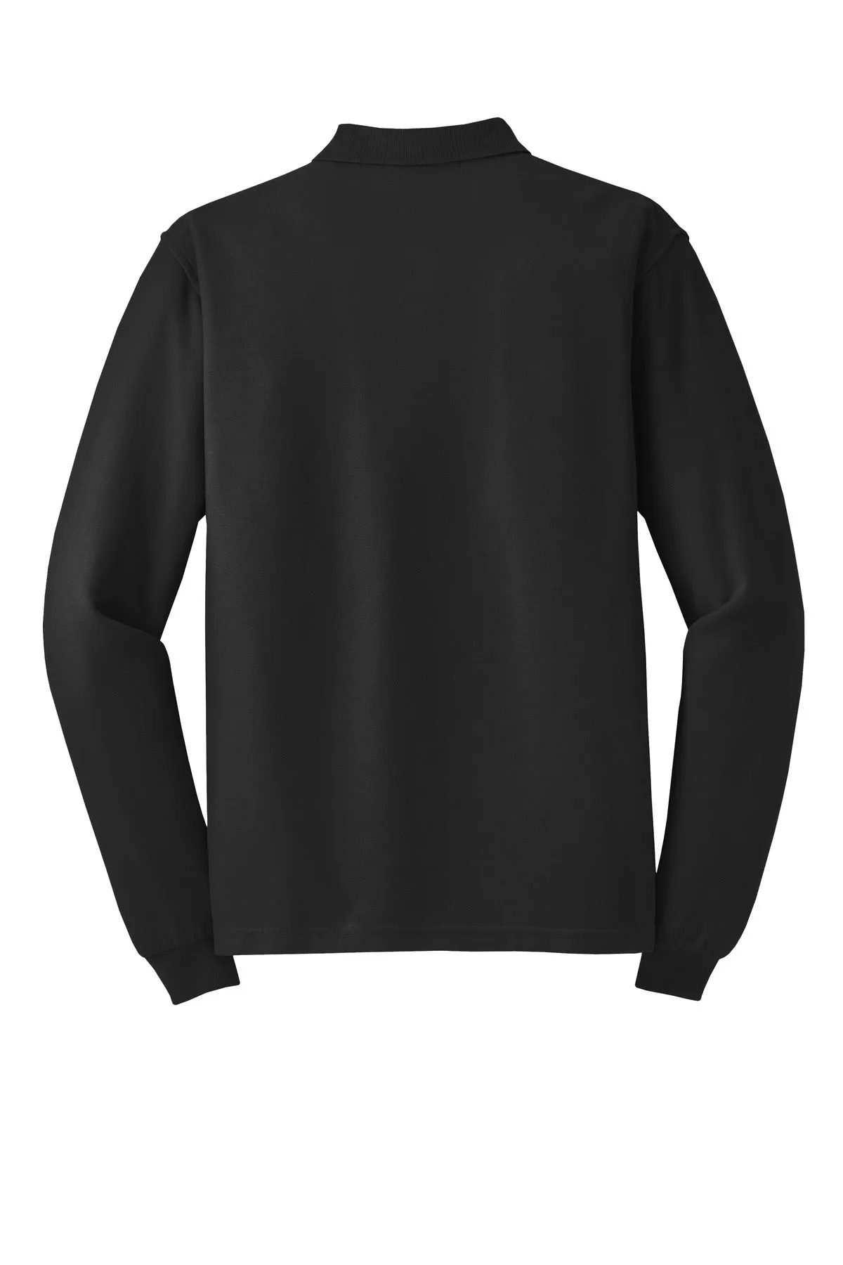 Port Authority Tall Silk Touch Long Sleeve Polo. TLK500LS Black Tall