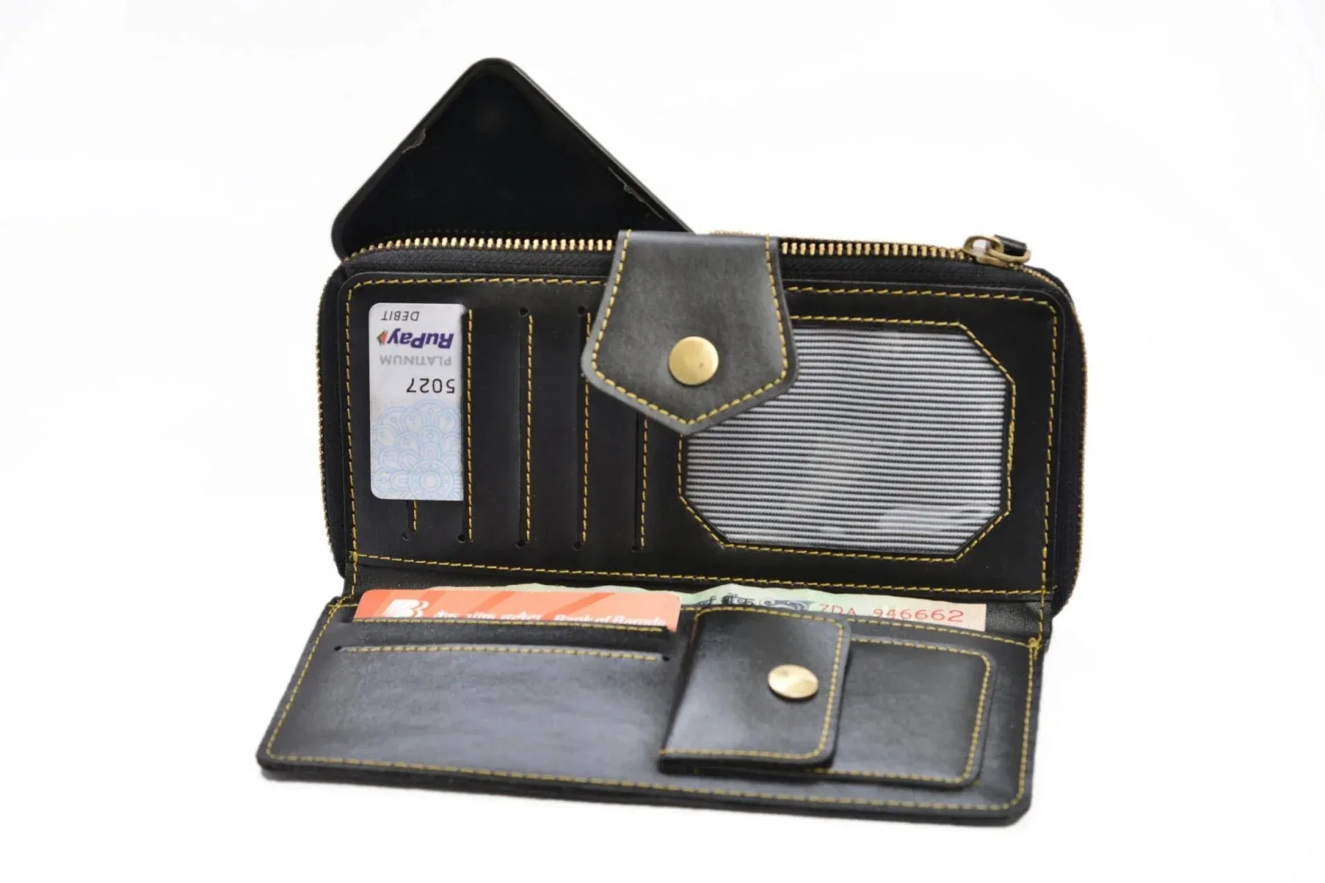Premium Lady Wallet & Men's Wallet & Personalised Couple Rainbow Classic WaterBottle - Black