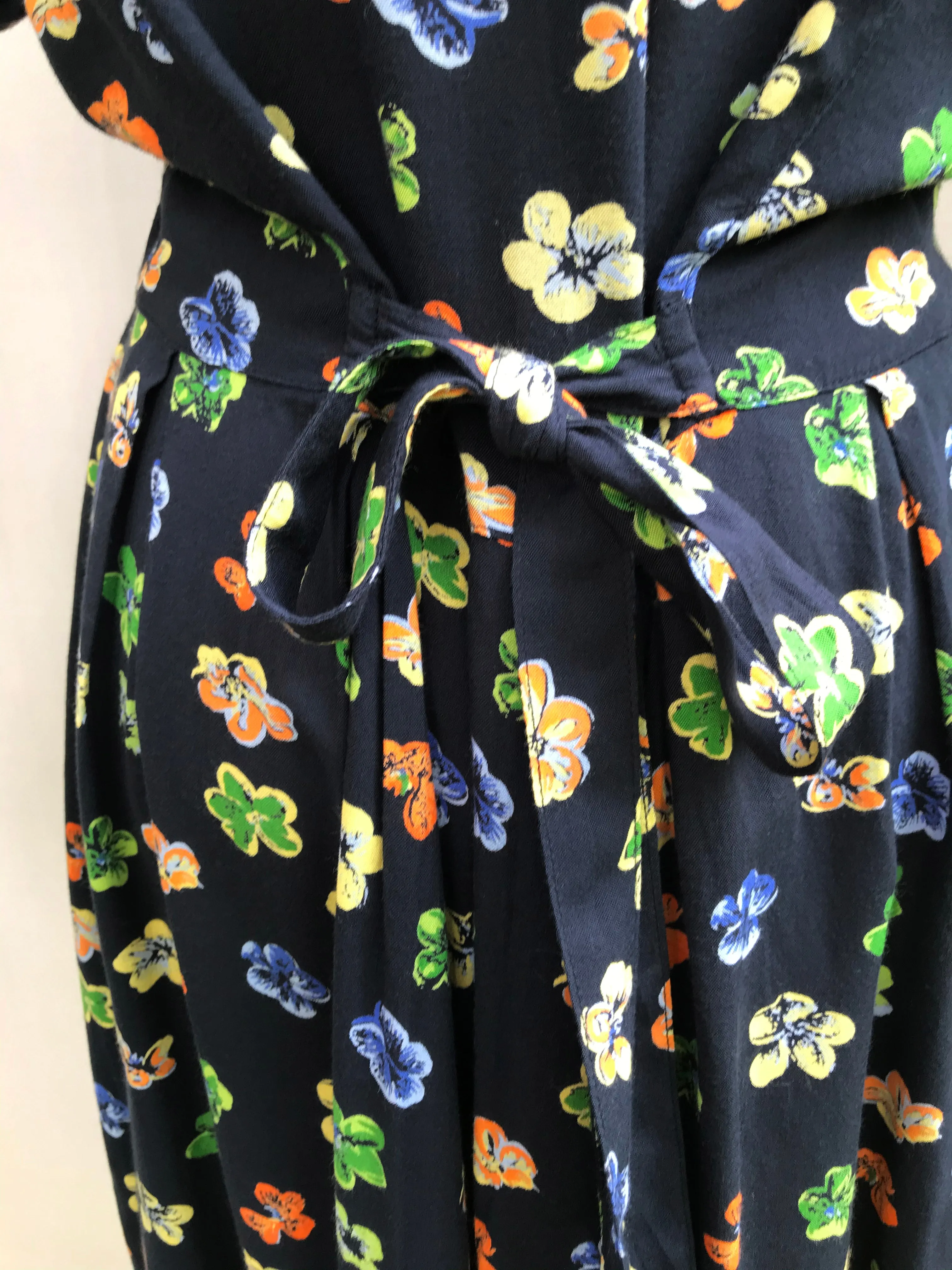 Pretty Floral Tea Dress With Back-tie