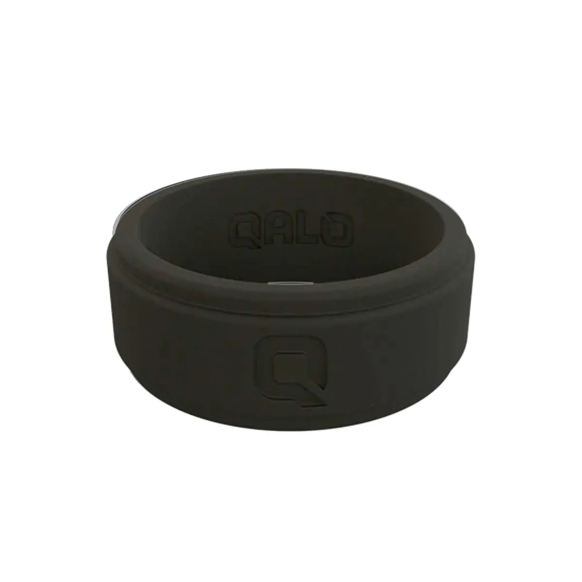 QALO Men's Black Step Edge Q2X Silicone Ring