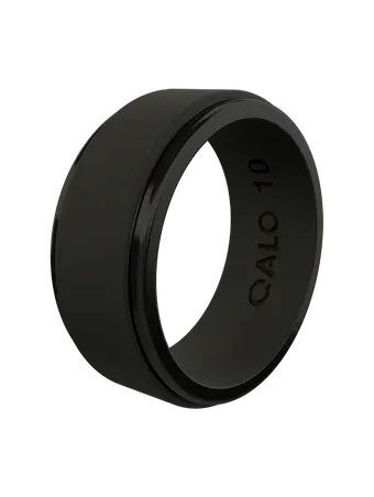 QALO Men's Step Edge Polished Silicone Ring