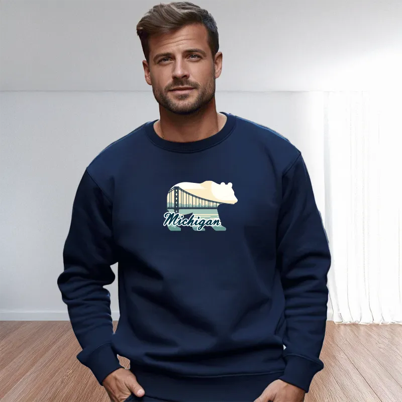 "Bear Bridge" Men's Classic Crew Sweatshirt