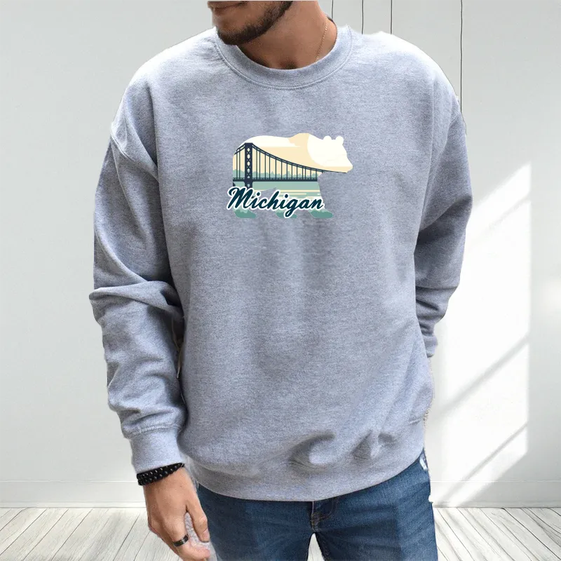 "Bear Bridge" Men's Classic Crew Sweatshirt