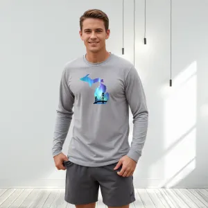 "Bridge Northern Lights" Men's Long Sleeve T-Shirt