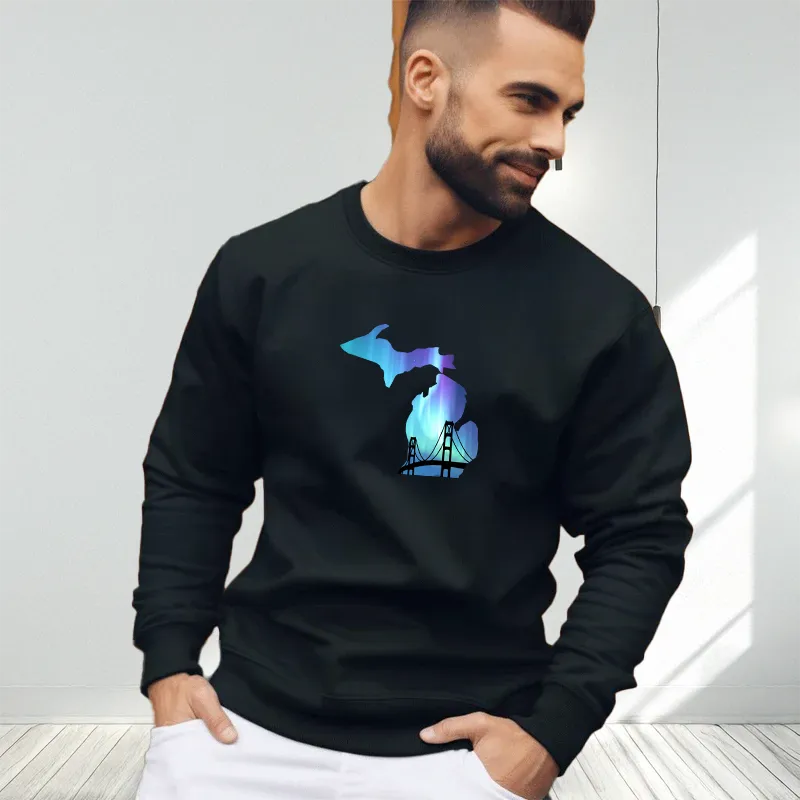 "Bridge Northern Lights" Men's Long Sleeve T-Shirt