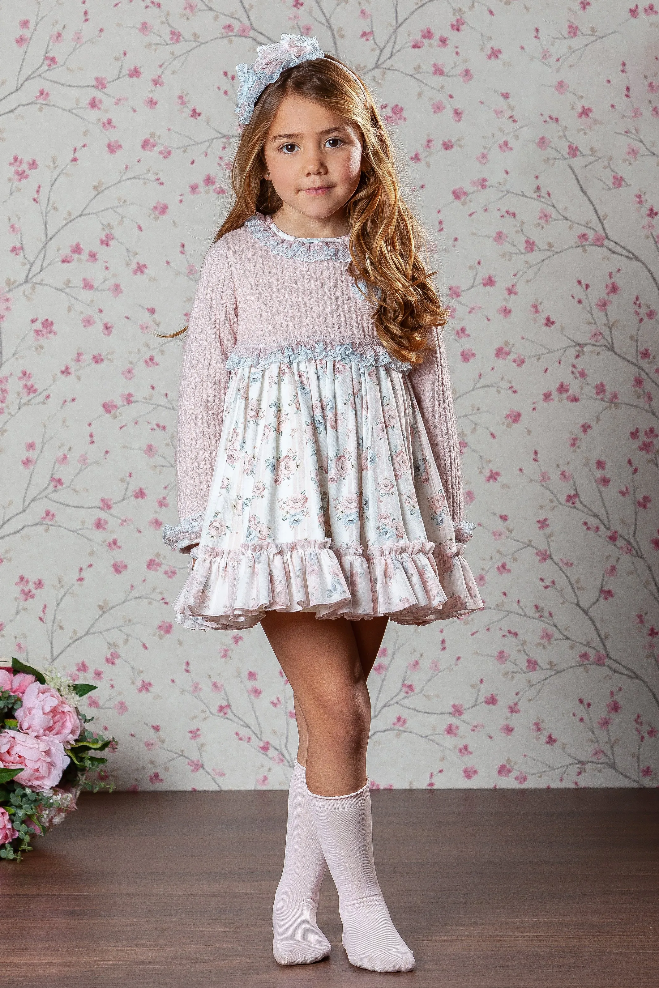 "Florence" Pink Vintage Floral Dress