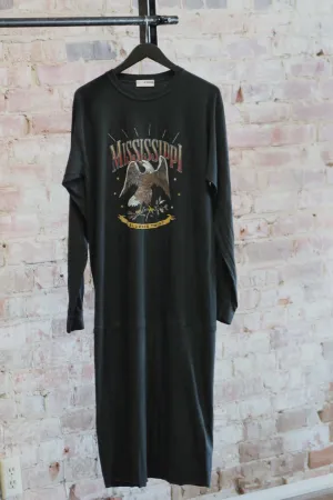 "In Blues We Trust" shirt dress