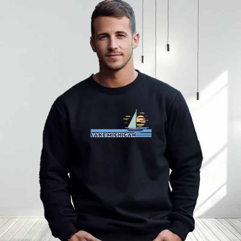"Lake Michigan" Men's Classic Crew Sweatshirt