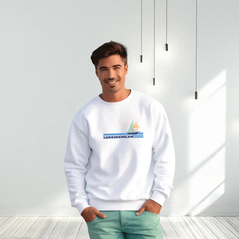 "Lake Michigan" Men's Classic Crew Sweatshirt