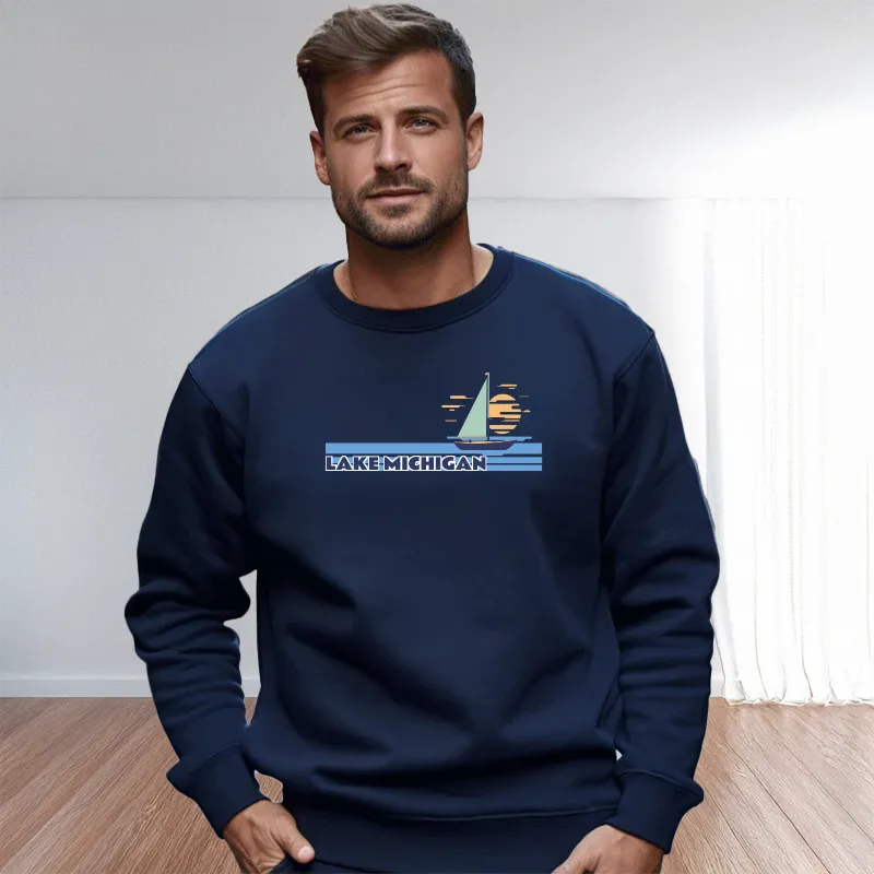 "Lake Michigan" Men's Classic Crew Sweatshirt