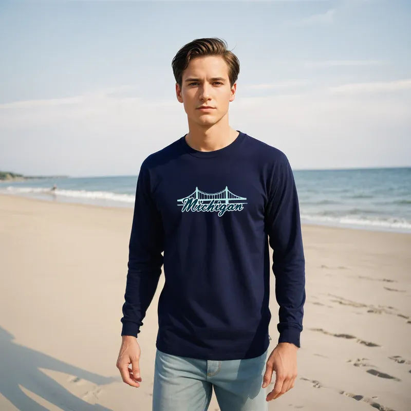 "Mackinac Bridge" Men's Long Sleeve T-Shirt