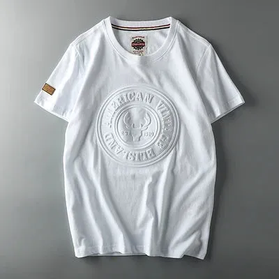 "Men's Summer Retro 3D Letter Printed T-shirt | American Style O-neck Casual Cotton Sport Top