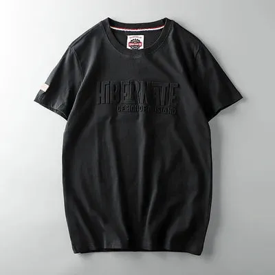 "Men's Summer Retro 3D Letter Printed T-shirt | American Style O-neck Casual Cotton Sport Top