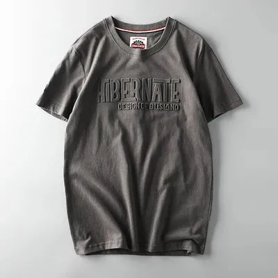 "Men's Summer Retro 3D Letter Printed T-shirt | American Style O-neck Casual Cotton Sport Top