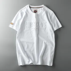 "Men's Summer Retro 3D Letter Printed T-shirt | American Style O-neck Casual Cotton Sport Top