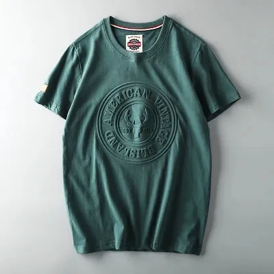 "Men's Summer Retro 3D Letter Printed T-shirt | American Style O-neck Casual Cotton Sport Top