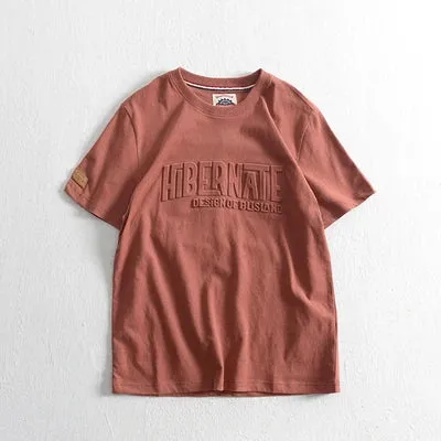 "Men's Summer Retro 3D Letter Printed T-shirt | American Style O-neck Casual Cotton Sport Top