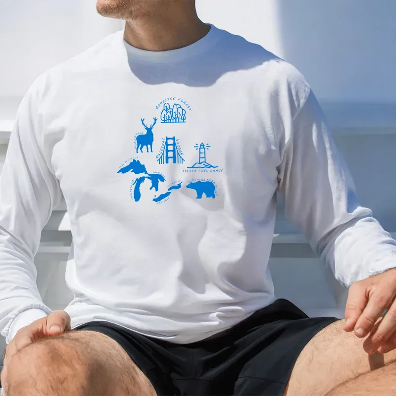 "Michigan Favorites" Men's Long Sleeve T-Shirt