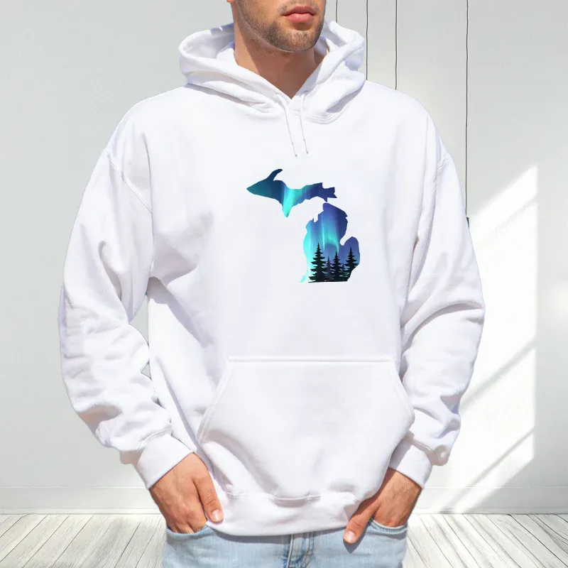 "Michigan Northern Lights" Men's Classic Hoodie