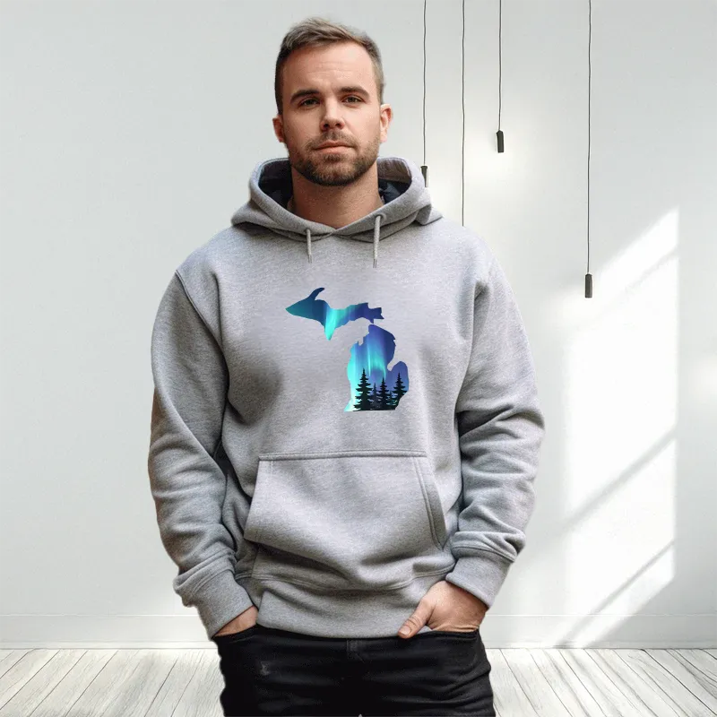 "Michigan Northern Lights" Men's Classic Hoodie