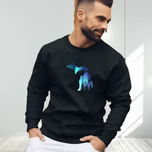 "Michigan Northern Lights" Men's Long Sleeve T-Shirt