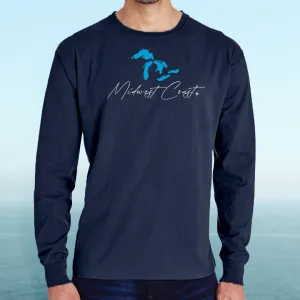 "Midwest Coast" Men's Stonewashed Long Sleeve T-Shirt