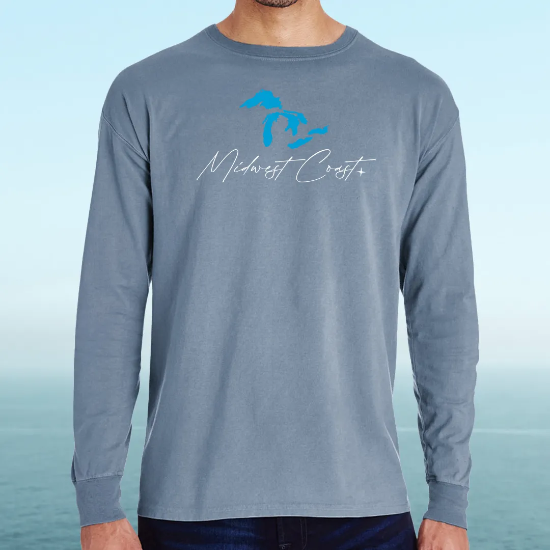 "Midwest Coast" Men's Stonewashed Long Sleeve T-Shirt