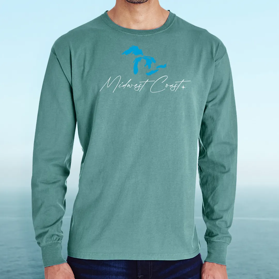 "Midwest Coast" Men's Stonewashed Long Sleeve T-Shirt