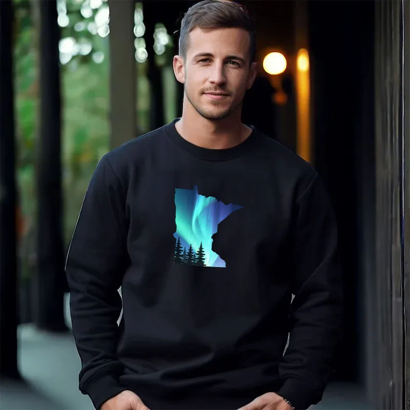 "Minnesota Northern Lights" Men's Classic Crew Sweatshirt