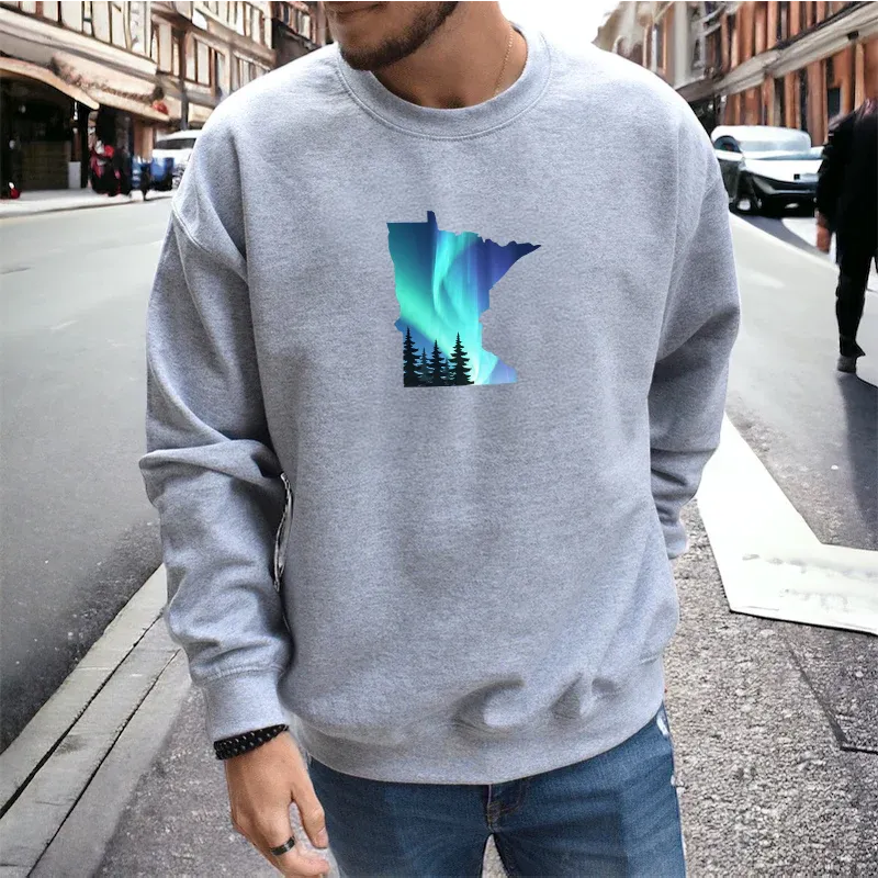 "Minnesota Northern Lights" Men's Classic Crew Sweatshirt