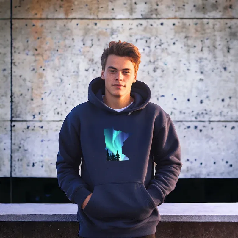 "Minnesota Northern Lights" Men's Classic Hoodie